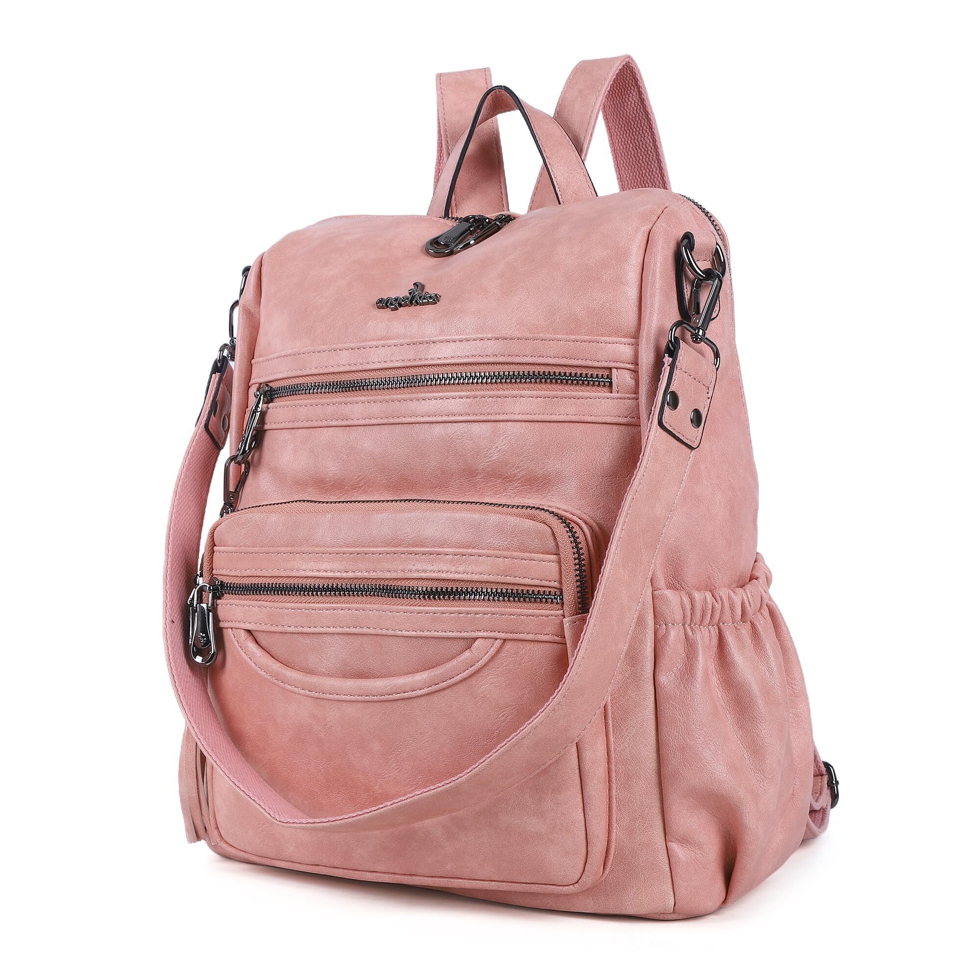 9456 Backpacks  Purse  Pu Leather Zipper Casual Backpacks  Shoulder